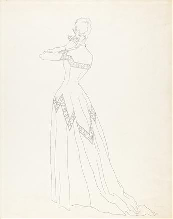 GEORGES LEPAPE (1887-1971) La Robe Grise - Balenciaga. [FASHION]